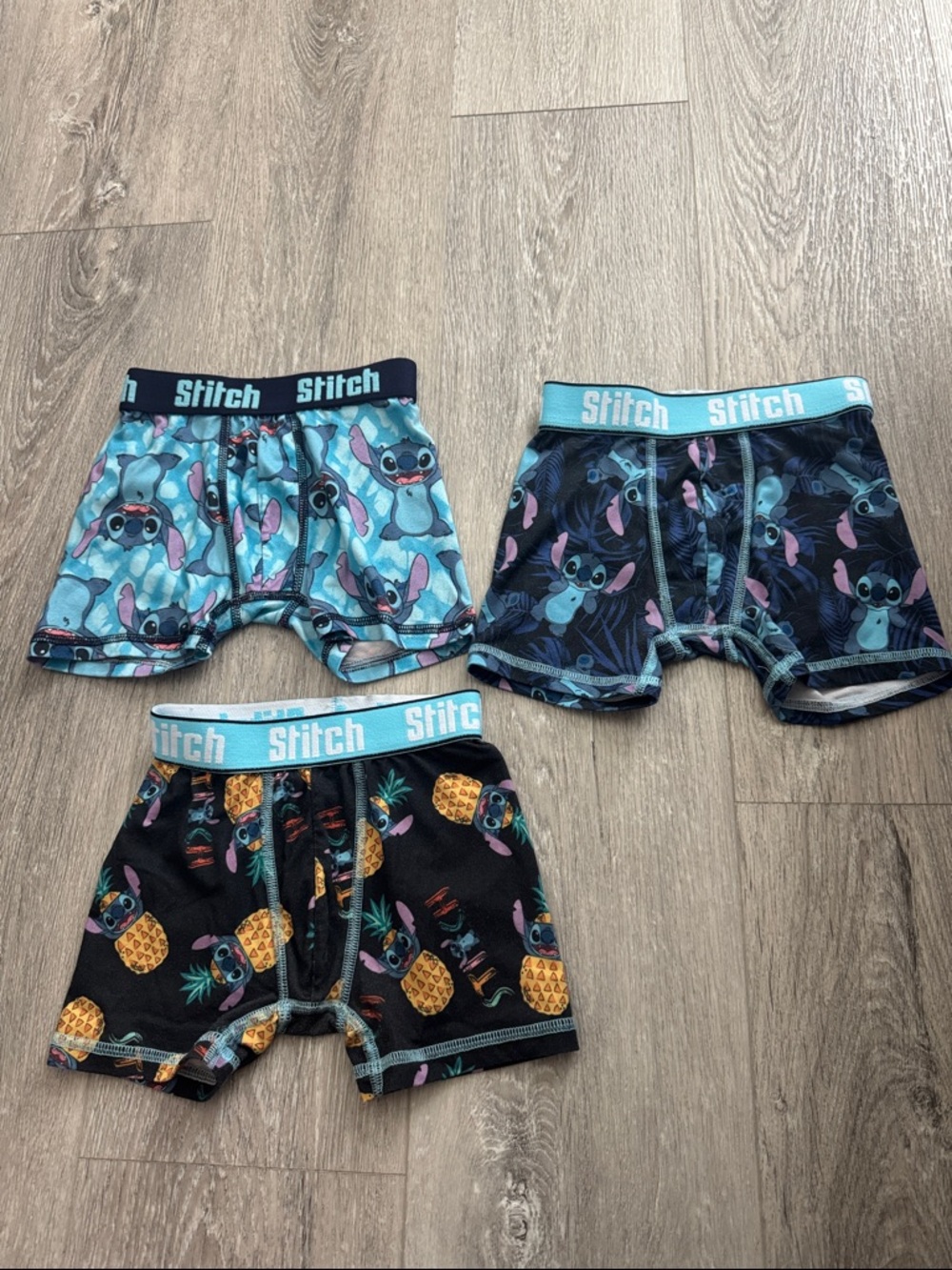 Disney Stitch Boys Boxer Briefs 3-Pack - Blue, Black, Aqua Size XS(4/5)